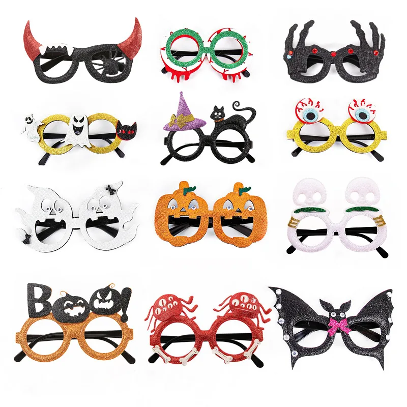 Factory wholesale Halloween pumpkin glasses children adult party decoration photo props spooky glasses frame