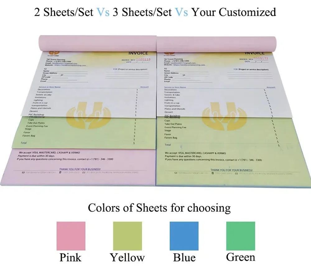 Invoice Book Carbonless Paper Invoice Book 2Part Carbonless Form Sales Book Carbon Bill Invoice 5-9/16 X 8-7/16 Carbonless Paper