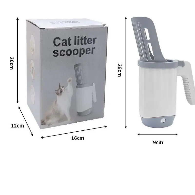 Plastic Cat Litter Scoop Fast Cat Poop Cleaning Hollow Cat Sand Integrated Shovel With Poop Bag