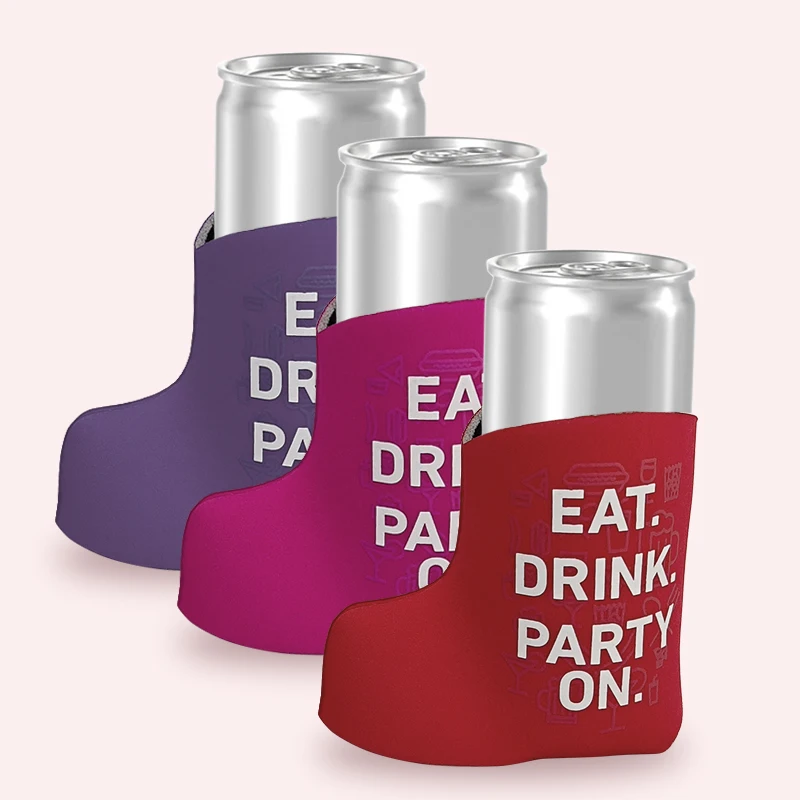 Custom Logo Printed Personalized Promotional Shoe Boot Shaped Neoprene Stubby Holder Beverage Beer Can Cooler Coozy