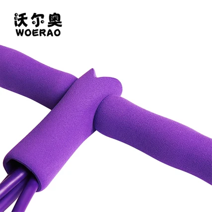 TPE customized 4-tube sit up rope expander Pull Rope Bands Foot Pedal Rally Thin Waist Weight Reduction Pedal resistance belt