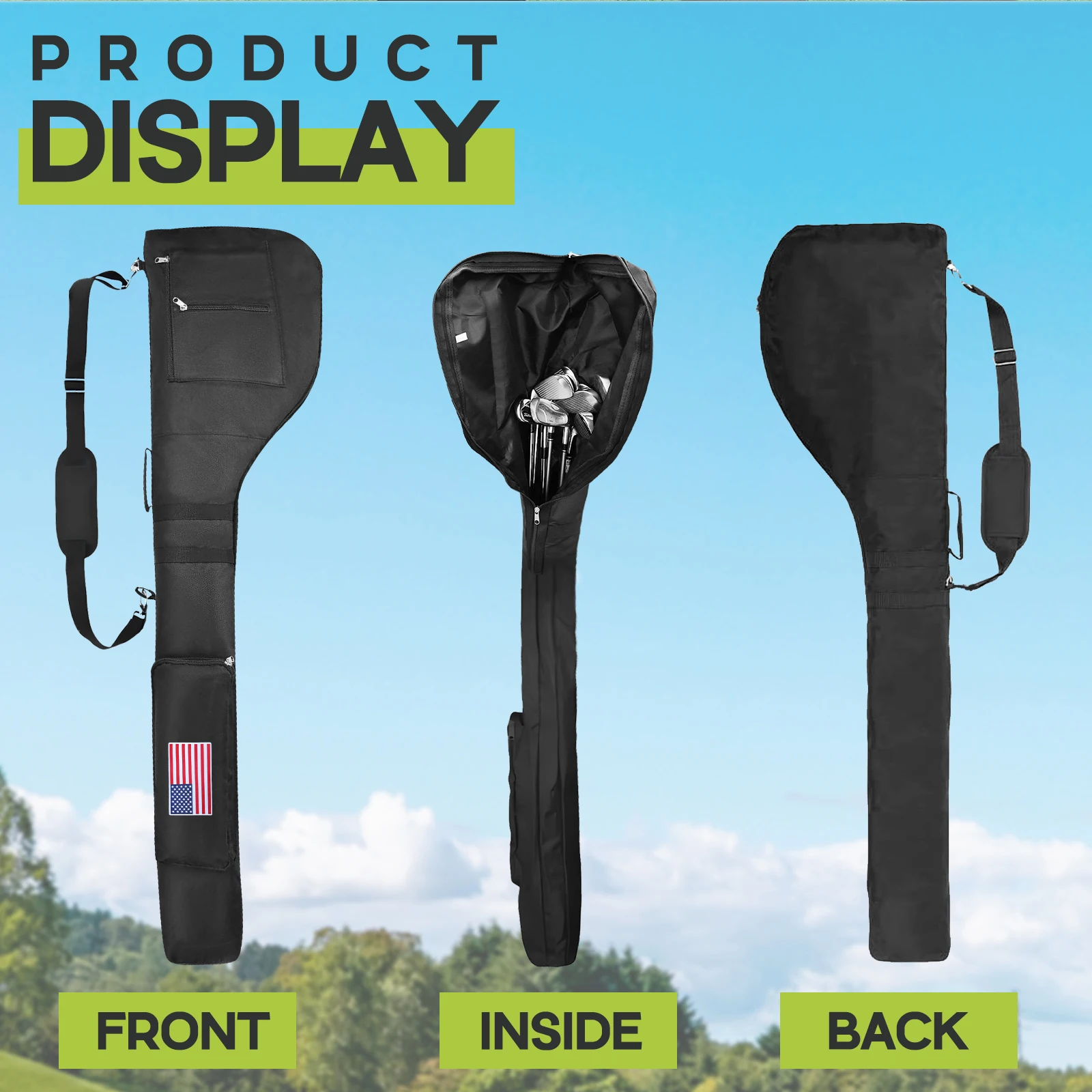 Latest Design USA Flag Mini Golf Carry Gun Bag Nylon Waterproof Golf Sunday Bag Lightweight Golf Club Carry Bag