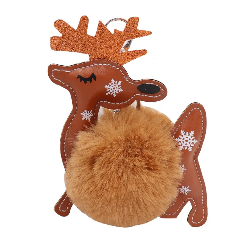 Необычный пушистый искусственный мех помпон брелок Рождественский брелок подарок