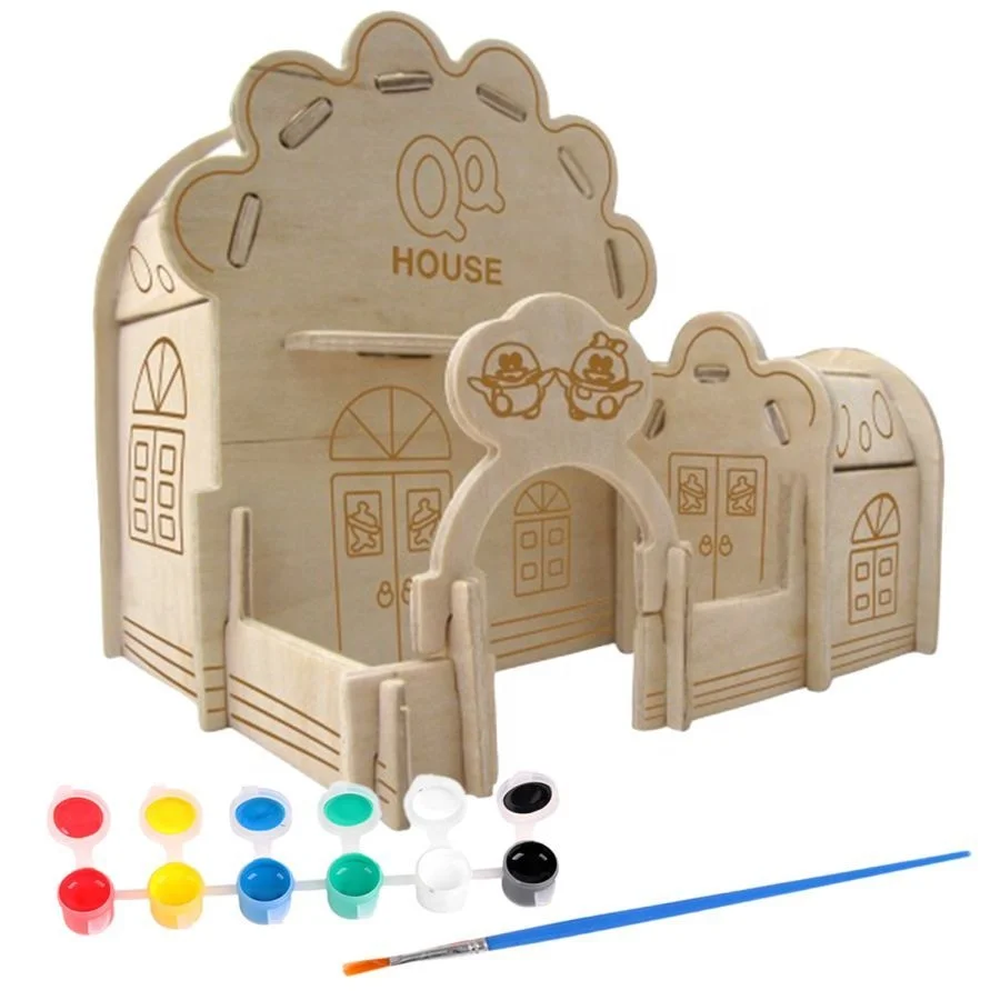 Boys and girls creative diy kit wooden windmill painting kit craft supplies