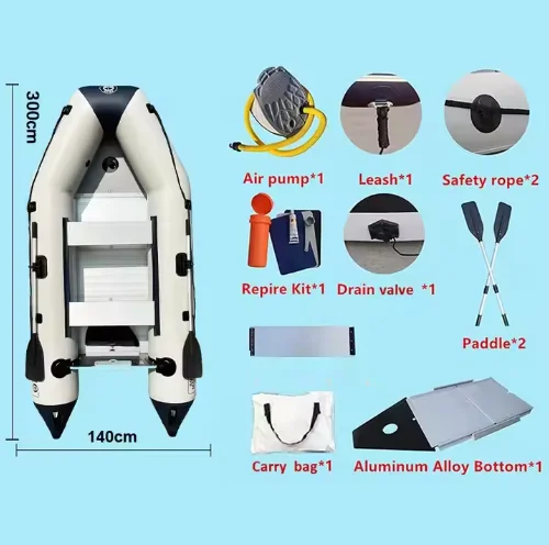 Solar Marine 5 Person 3M PVC Inflatable Assault Kayak Speed Boat Fishing Canoe Casual Hovercraft Aluminum Floor For scuba diving