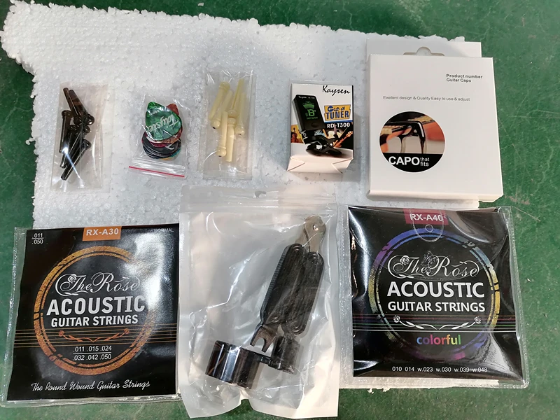 wholesale guitar bundle accessories kit set : acoustic strings ,picks,capo,tuner,strings cutter all in one pack