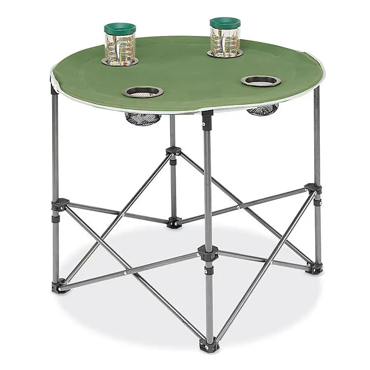 Портативный компактный складной парусиновый круглый стол для кемпинга и барбекю