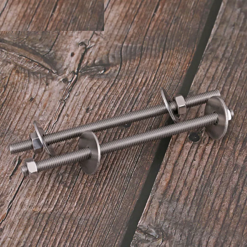 304 Stainless steel hexagon head fine pitch long shank power bolt and hex nut with plain washer