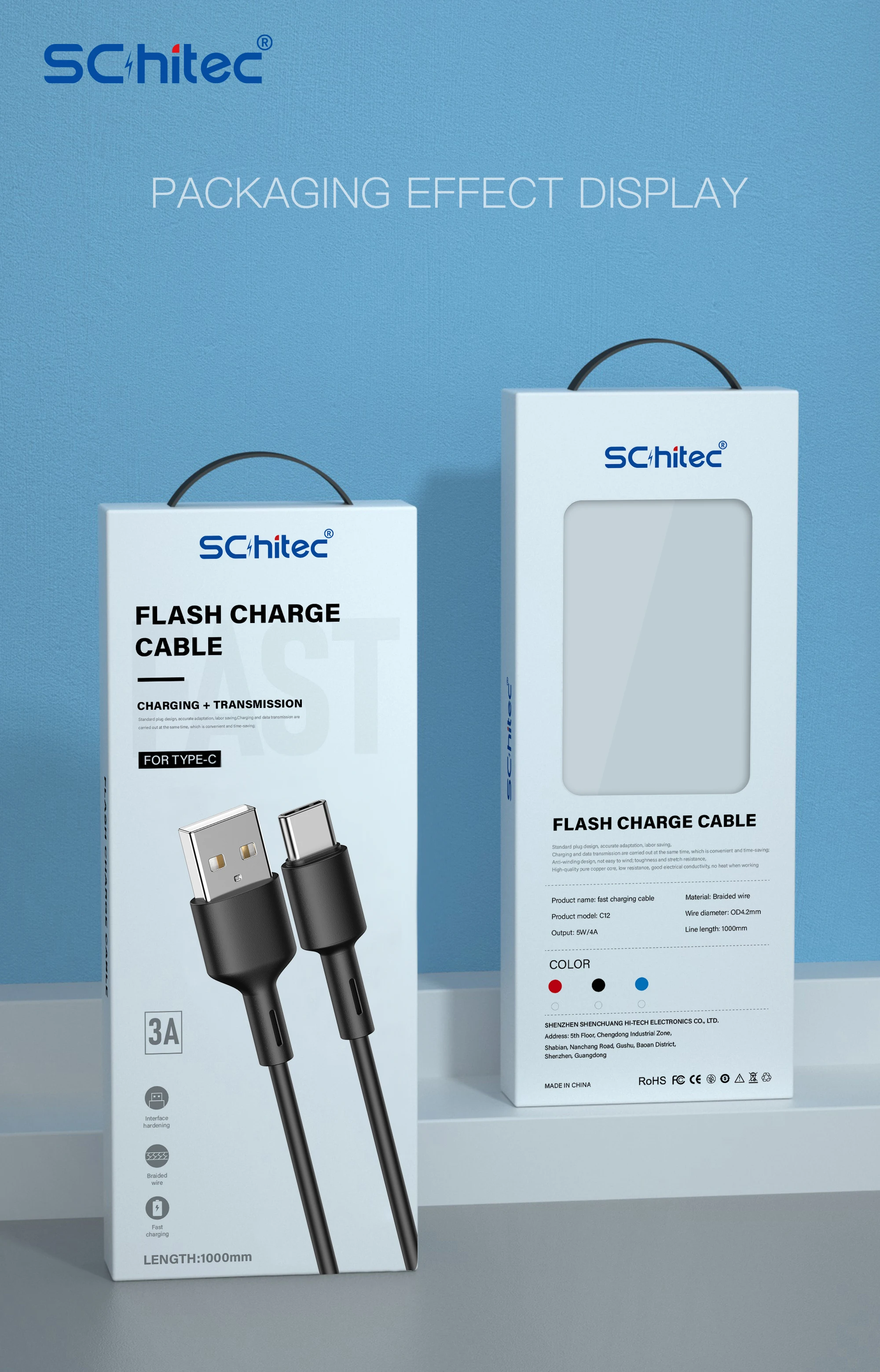 Оптовая продажа красочный оригинальный usb-кабель для быстрой зарядки мобильных телефонов на базе android типа