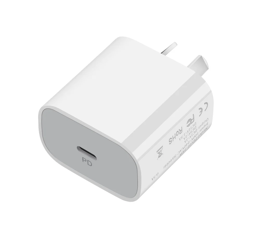 
Au Plug Quick Charger USB Pd20w Power Adapter Type-C Single Port 3A Portable AC DC Wall Charger For iPhone 12 pro 