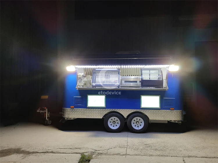 USA standard mobile food trailer commercial equipment certificated appliances concession street fast food cart