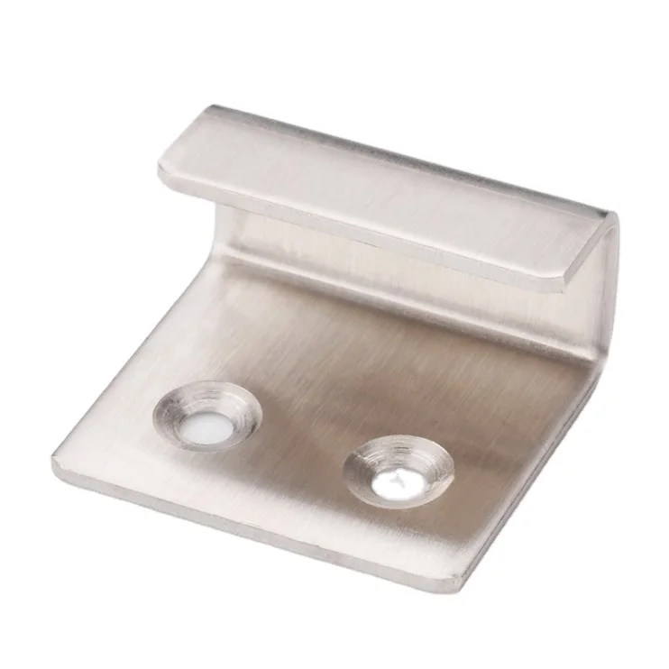 Stainless Steel Wall Mount Glass Clip Bracket Ceramic Tile Hanging Code Brushed Display Board Hook Bracket