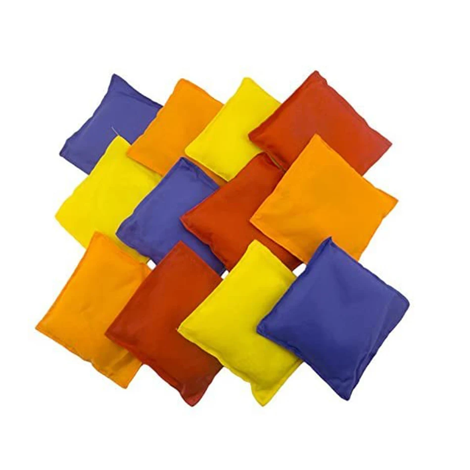 Factory wholesale promotion kids kick square toss bean bag custom logo 6x6cm cornhole toss beanbag canvas bean bags