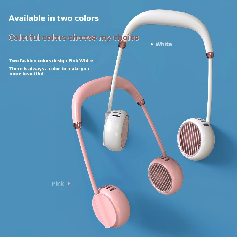 Best Seller 2000mah Wearable Leafless Fan Rechargeable Battery Powered Bladeless Cooling Usb Mini Portable Neck Fan