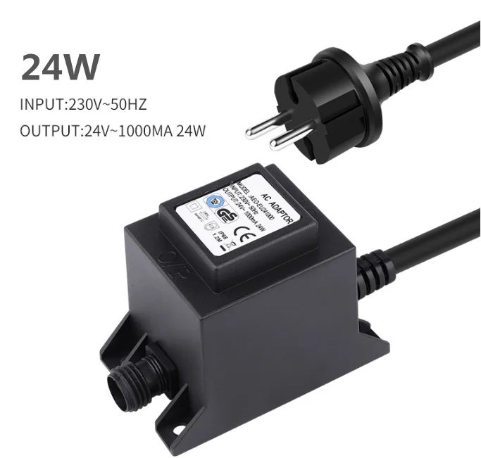 Factory Directly IP-68 24W 60W 100W Waterproof Power Supply Camera Rainproof Transformer Adapter Outdoor LED Lighting