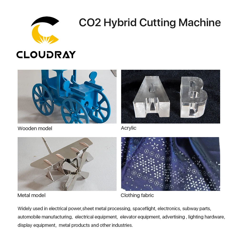  Cloudray BD16 1325 130 Вт CO2 лазерный смешанный Гибридный станок для резки ткани металла и