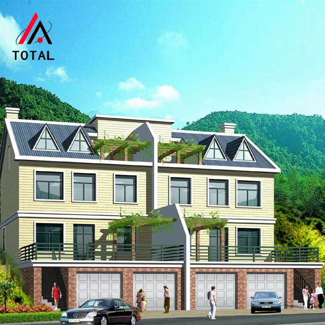 removable pre fab house villa luxury metal frame real estate villa