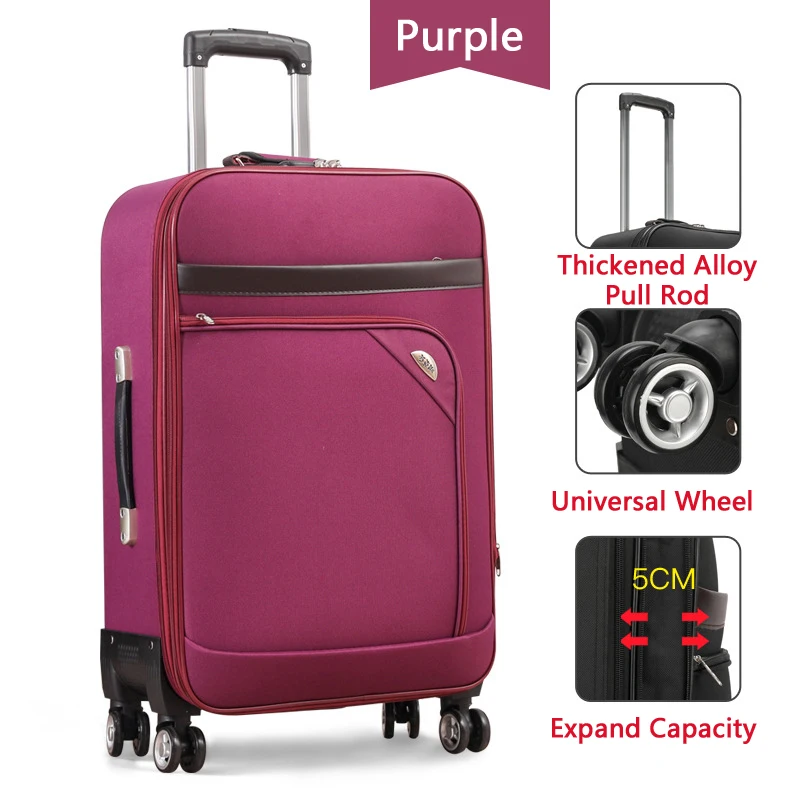 Durable Large Capacity Travel Suitcases Bag Customization Fashion Oxford Cloth High Quality Ttrolley Luggage Bag with Wheels Bag
