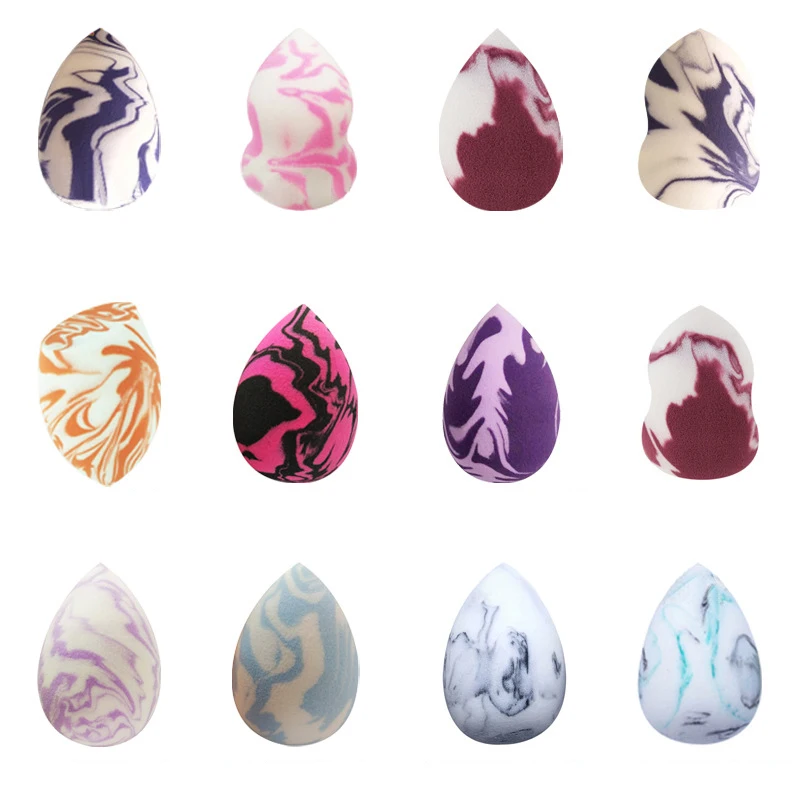 Wholesale Super Soft Vegan Marble Beauty Egg Blending Custom Logo Latex Free Facial Foundation Sponge Makeup Blender Sponge