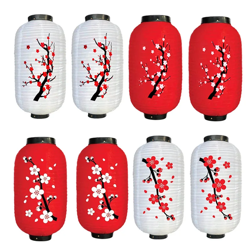 Japanese Style Lantern with Waxed Plum Pattern Decorative Hanging Lamp Shell for Indoor Outdoor Party Tableware Home Yard Decor