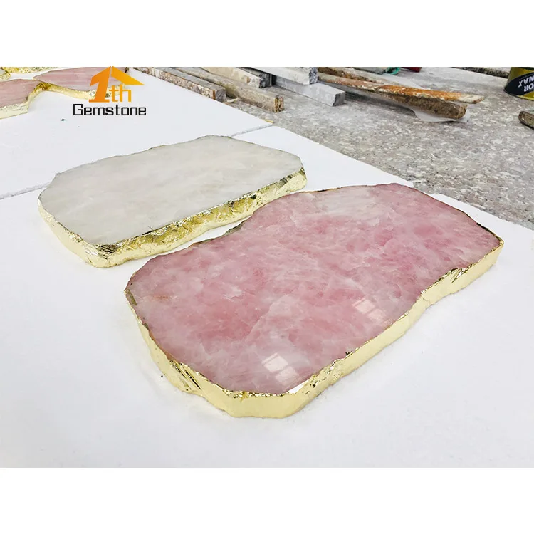  Полировочные лотки для Бора из розового кварца еды декоративная