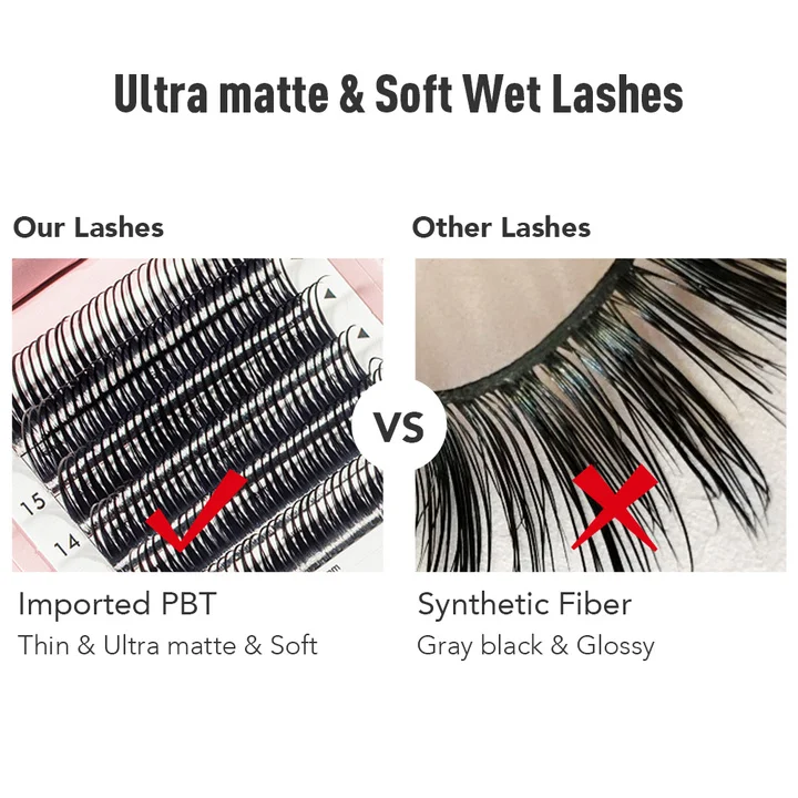 Praeclarus Wet Look Eyelashes Flora Eyelash Premium Materials Natural Soft Wet Look Lashes Thickness 0.05mm Wet Look  eyelash