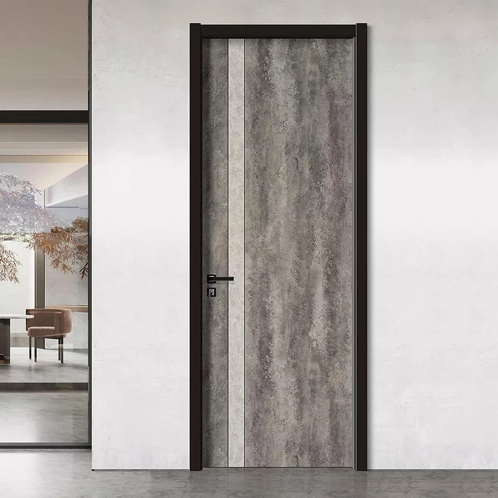 40/45mm Luxury Hospital Project Bedroom Doors With Frame Single WPC Soundproof Modern Simple Design Interior Wooden Door