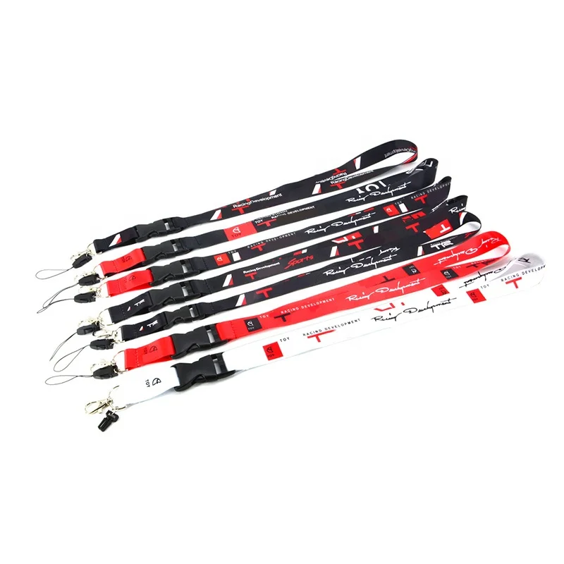  Ttransfer car brand logo custom style double side thermal Woven autocar Nylon lanyards for