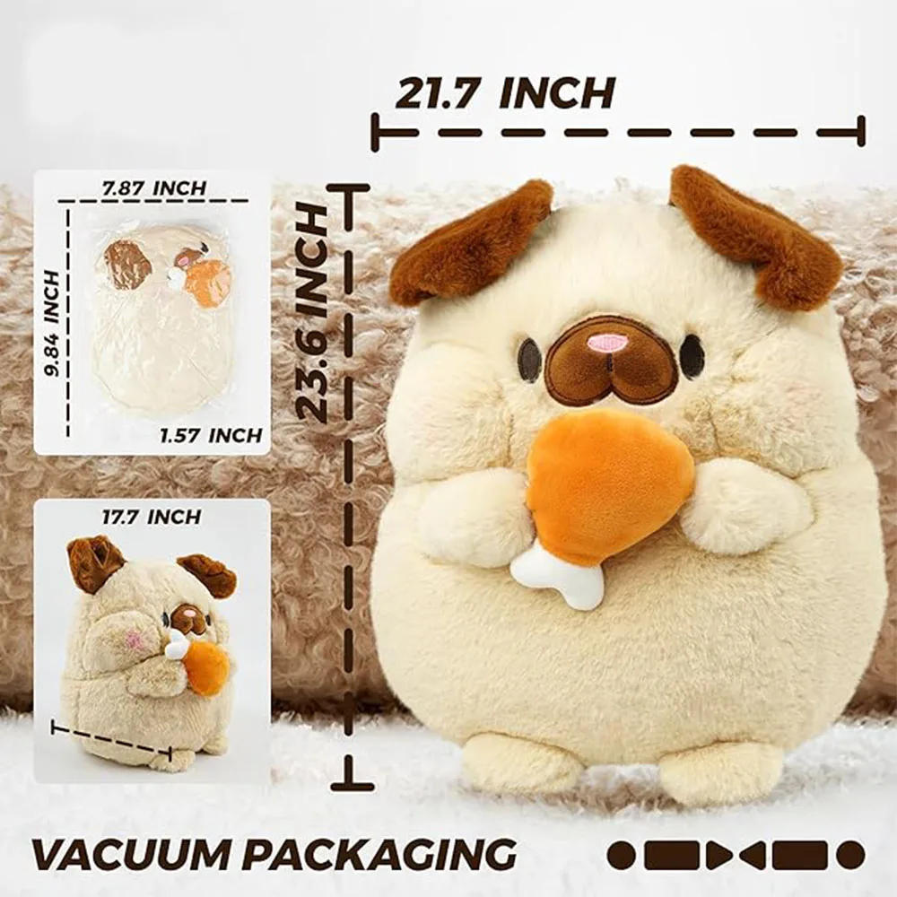 J878 Adorable stuffed biting bone dog animal OEM ODM service cuddling pillow companion khaki plush chicken legs dog toy