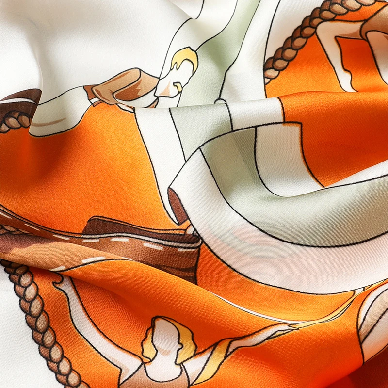 nordic chains For Women Wholesaler silk scarf Bundle Tulle 70*70cm Sustainable