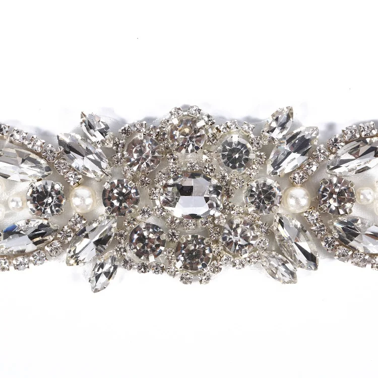 Hot Sale Many Colour Rhinestone Patch Applique for Bridal Sash Wedding Dress Belt RH1036