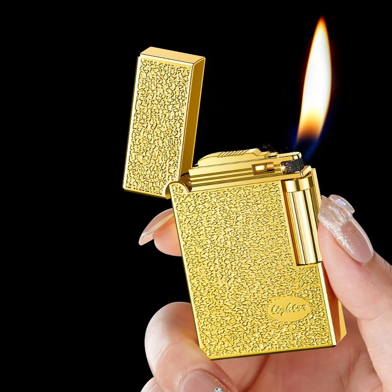 Винтажная Зажигалка DK900 мягкая металлическая зажигалка многоразовая Бутановая газовая кремневые колеса Классическая курительная