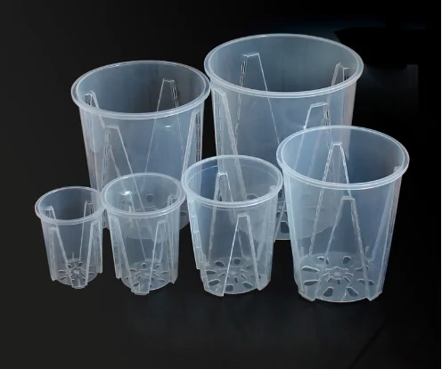 china factory cheap garden supplies orchid pot with holes 4 inches transparent plastic flower pot