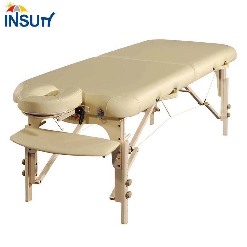 Manufacturer wholesale solid portable folding massage table PU leather facial bed for sale