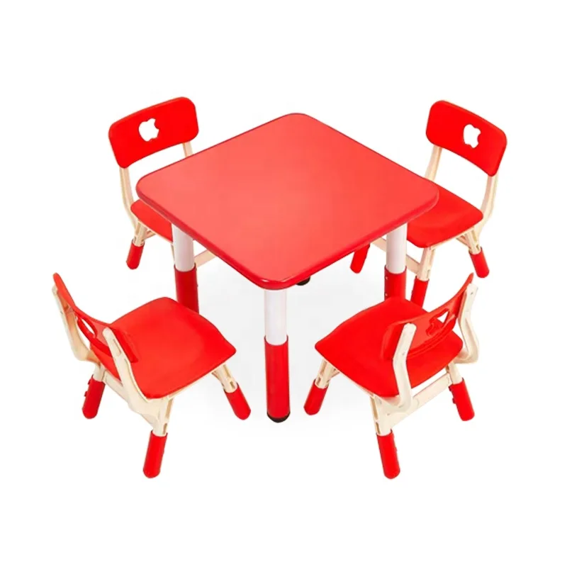 New Design Preschool Furniture Set Children Table and Chair Set Toys Durable Cartoon Kids Plastic Table and Chairs
