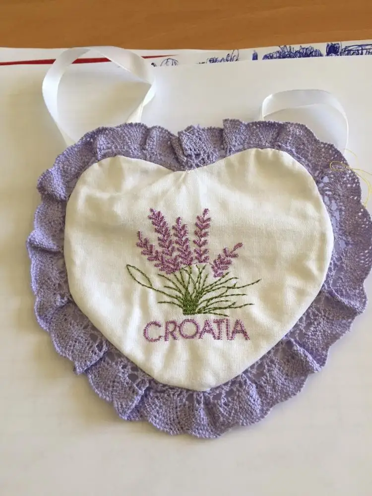 100% pure linen hand hemstitch custom embroidery lavender sachet bag/pillow