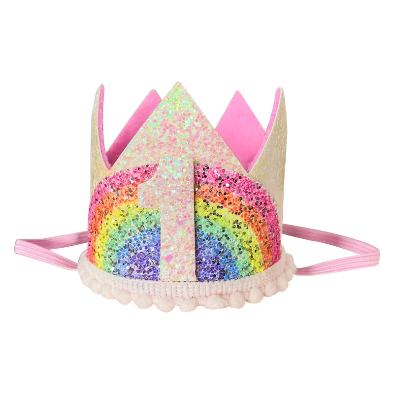 Birthday Party Decorations Kids Baby 1 2 3 Year Old Birthday Balloons Baby Shower Boy Girl 1st Birthday Party Crown Hat