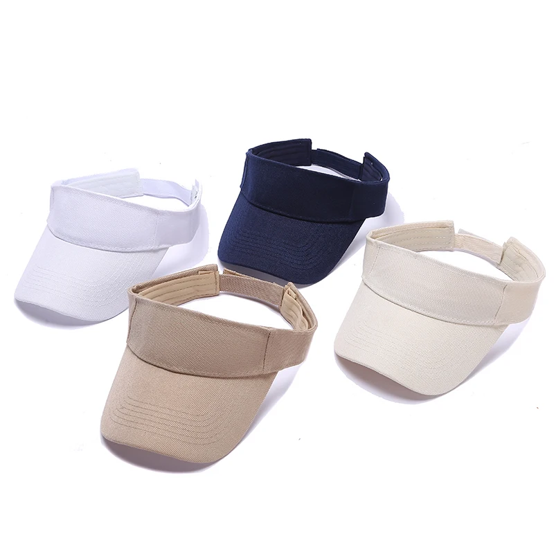 Summer Sun Protection Blank Plain Solid Color Visor Caps Wholesale Adjustable Custom Logo Cycling Sport Caps