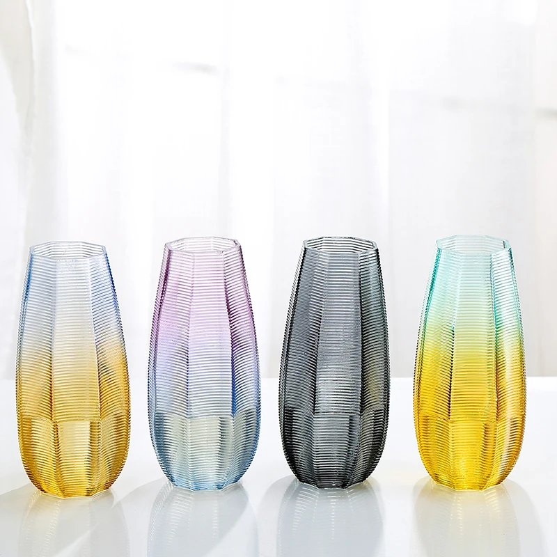 Coloured Glass Vases Decorative Vase Modern Decoration Wedding Glass Vase