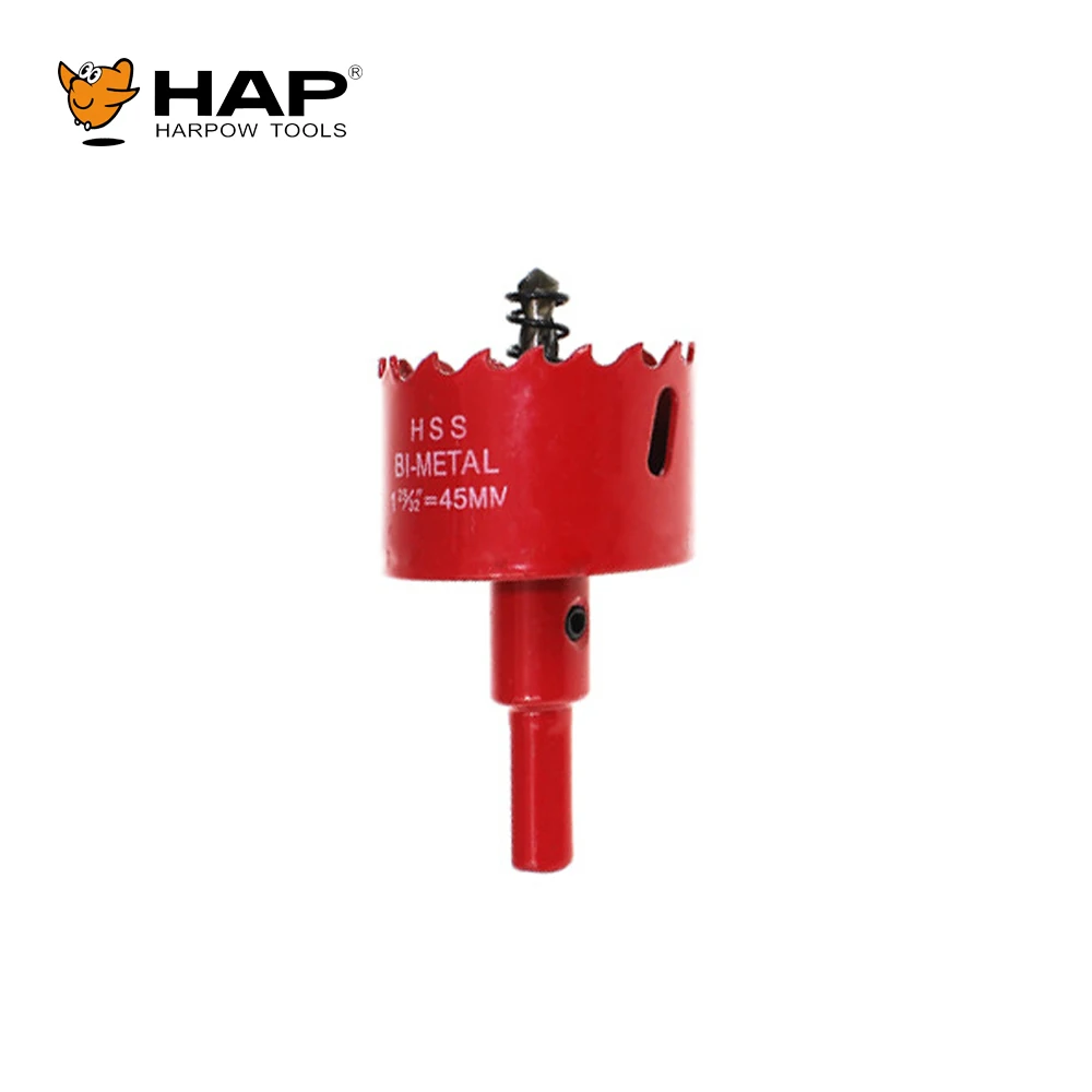 Various Size Red Color High Speed Steel Bi-Metal Hole Saw Core Drill Bit for Cutting on Steel Aluminium