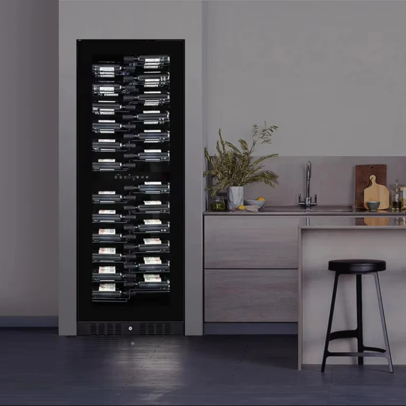Vinopro 131 bottles 468L compressor wine cellar dual zone refrigerator full glass door commercial wine cooler with smart touch