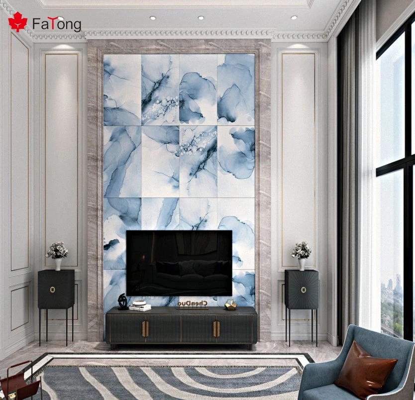 Foshan FaTong 600*1200mm Floor Marble Porcelain tile Blue Interior Wall tile Indoor bathroom Hotel lobby tile