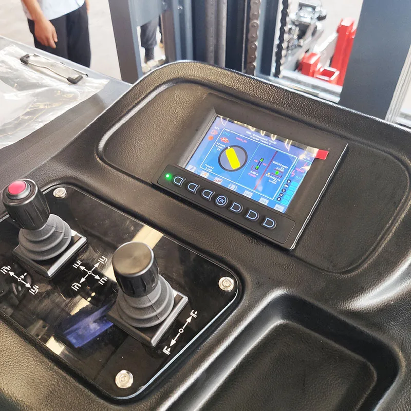 CE 1.5 ton  electric three way pallet stacker with  EPS steering system stand up type