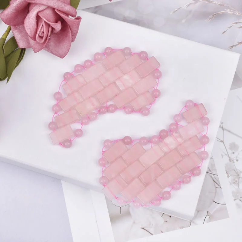 Facial Massage Eye Mask Mini Eye Cover Cooling Rose Quartz Eye Pads