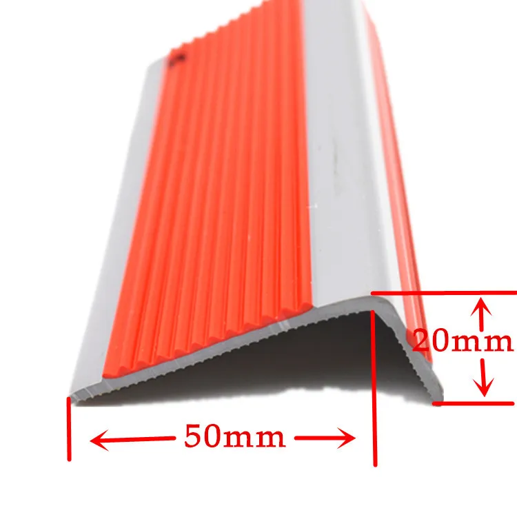 PVC plastic anti slip stair nosing rubber seal strip anti skid tactile tile