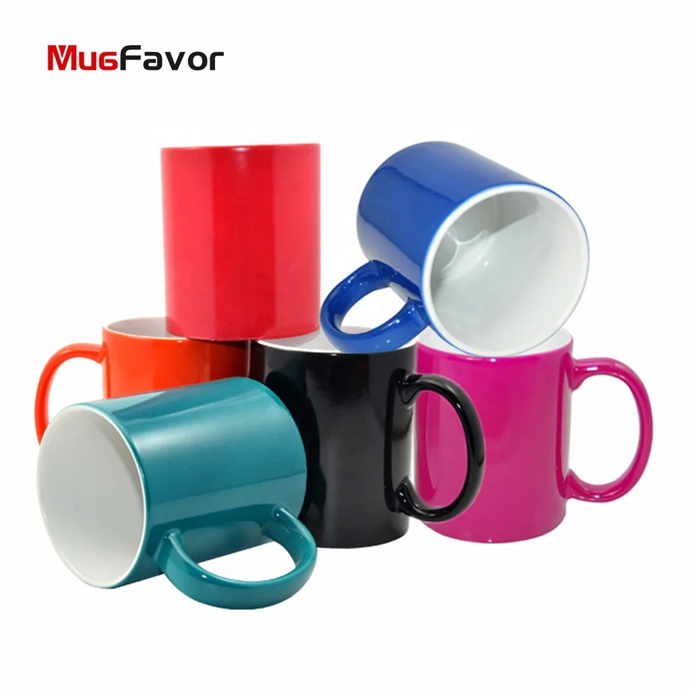 MugFavor magic coffee mug ceramic heat sensitive mug custom color changing mug glossy & matt finish MBS11