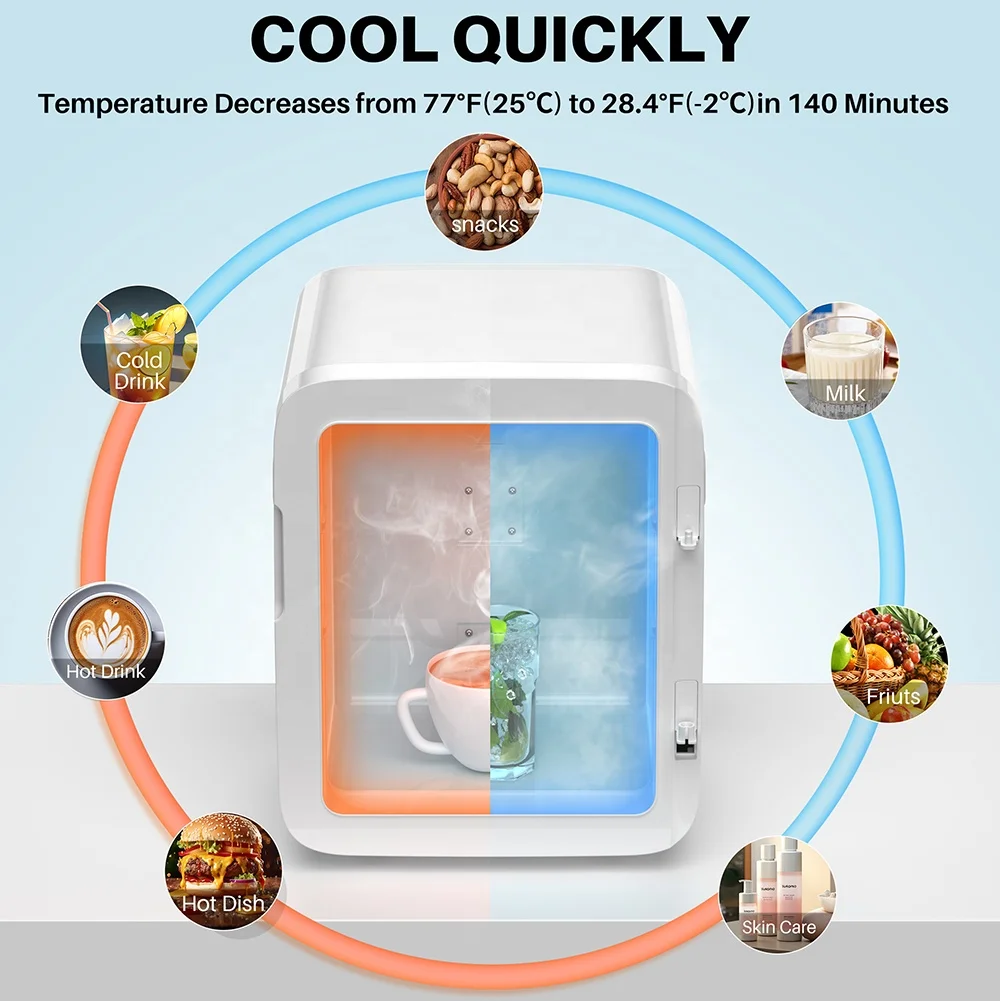 KEMIN 12 Litres Display Portable Refrigerator Auto Defrost Mini Fridge Mobile Freezer Refrigerator For Bedroom Car Fridges Mini
