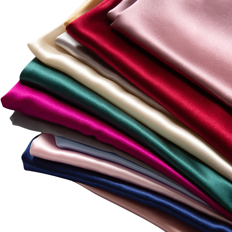 Wholesale 19mm silk satin charmeuse pure mulberry silk satin solid color