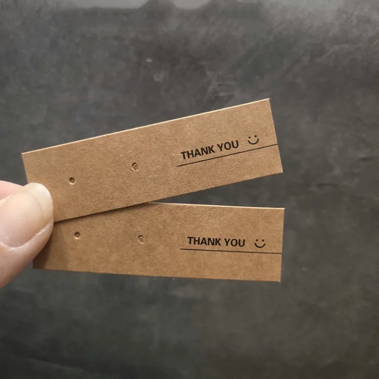 Hot Sale UK Logo printed custom black rectangle earring studs cardboard paper displaying paper cards small item jewelry packing