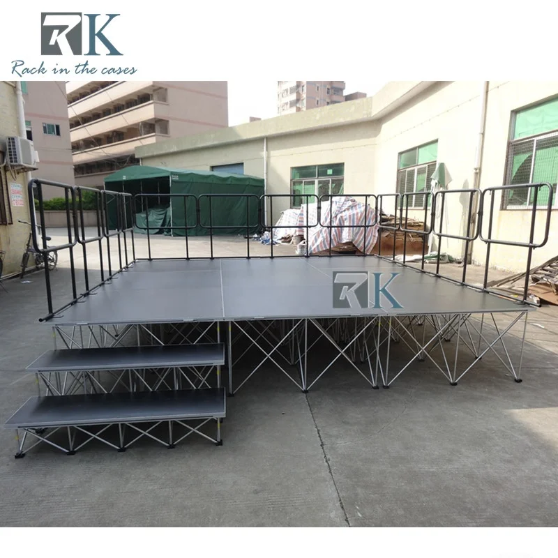 Outdoor stage concert event with folding risers stage system for sale